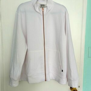 3X sketchers rose colored zipper front. White